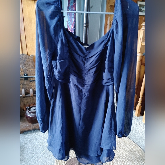 Lori Mini Babydoll Dress Altar'd State SZ.Med NWT Navy Blue - Picture 4 of 7